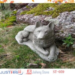 sculpture loup pour decoration en granit