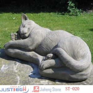 sculptures animaux chat leopard en granit bas prix