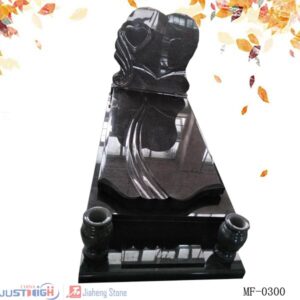 pierre tombale contemporaine stele coeur avec vases