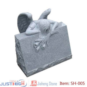 angel with flower slant granite headstone wholesale