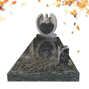 Heart shape tombstone with angel carved tombstone factory