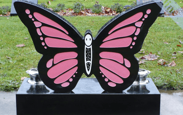 Beatterfly design for headstone