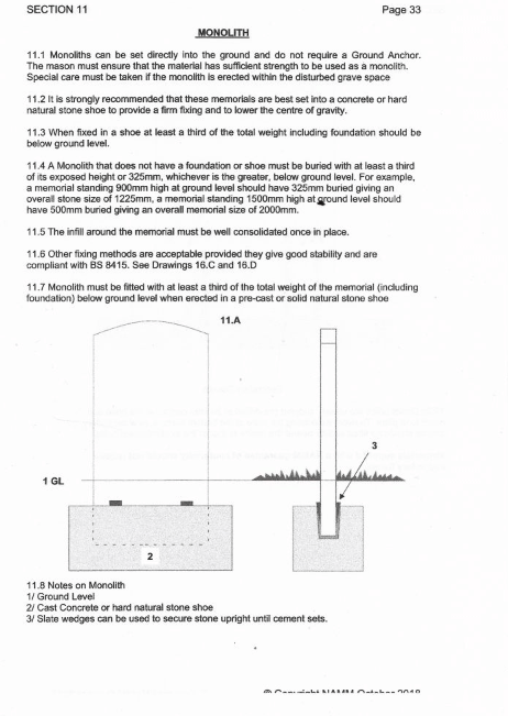 What is the British standard for headstones 2