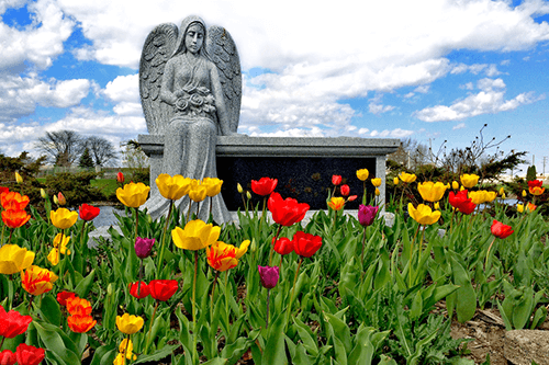 angel cremation headstone