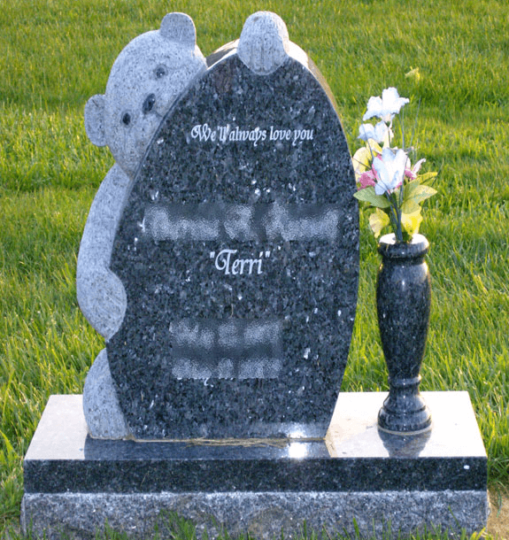 blue granite headstone ted