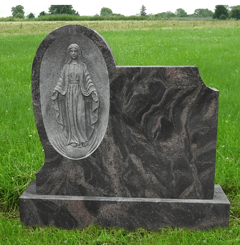 granite virgin mary headstones