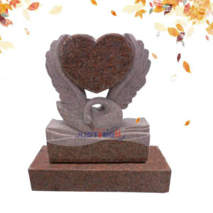 Pierre tombale de granit en forme de coeur en gros de Chine