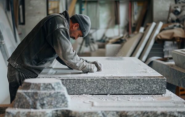 a_photo_of_a_worker_carving_text_on_a_tombstone