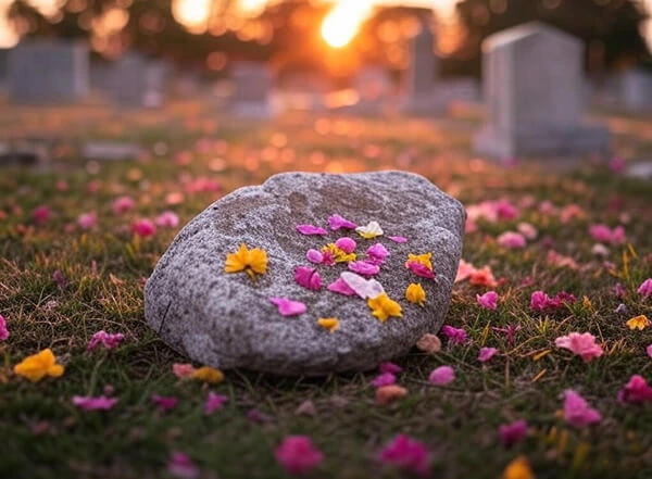 Painted Rock grave marker