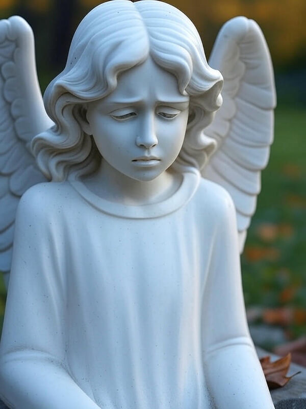 Crying angel statues