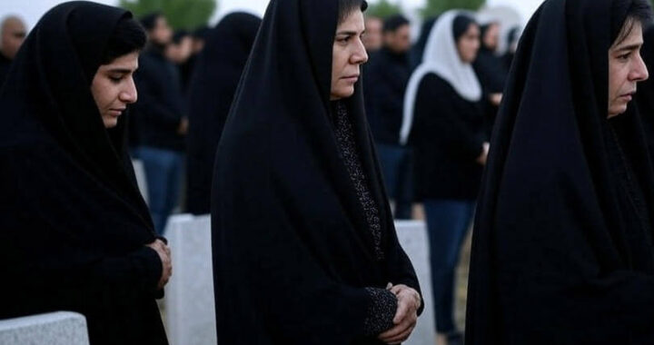 How are Iranian people buried and celebrated at the memorial or funeral