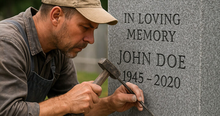 How do they put the lettering on headstones
