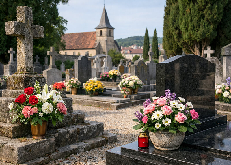 What color flowers should you put on a grave3